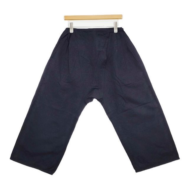 homspun 131-3235 リネンコットン ラップ サルエルパンツ ネイビー