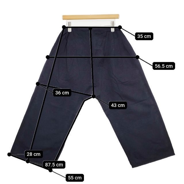 homspun 131-3235 リネンコットン ラップ サルエルパンツ ネイビー