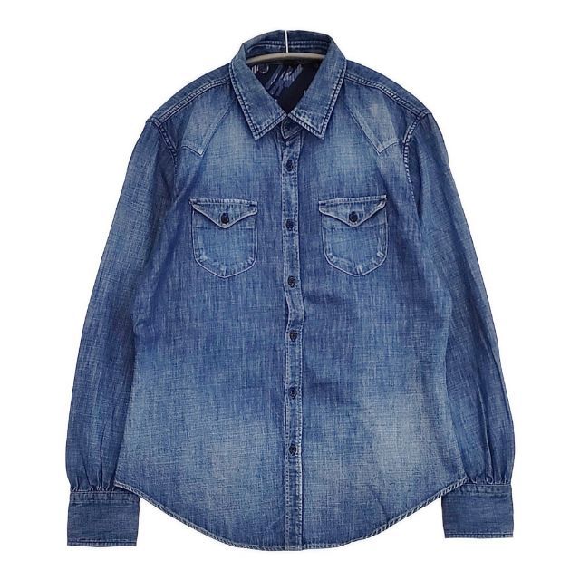 45 R rpm ゴマデニムのイースタンシャツ 加工 定価42900円 長袖シャツ ブルー レディース フォーティーファイブアールピーエム 5 1103 M∞