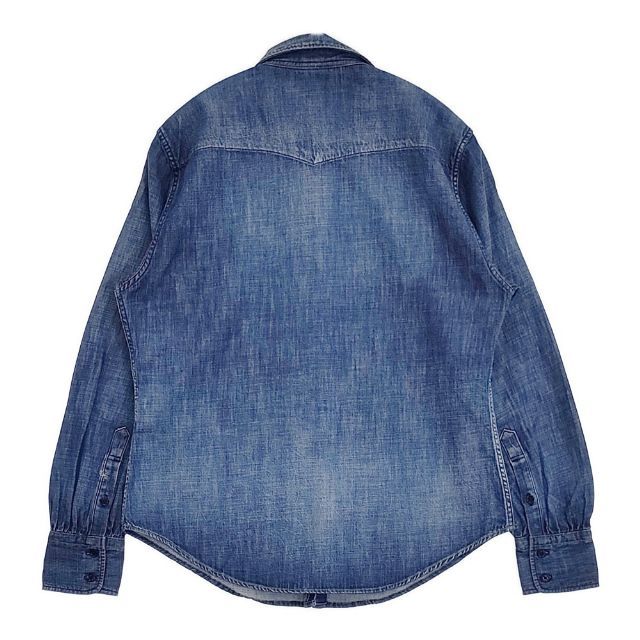 45R 45rpm ゴマデニムのイースタンシャツ 加工 定価42900円 長袖シャツ ブルー レディース フォーティーファイブアールピーエム 5-1103M∞