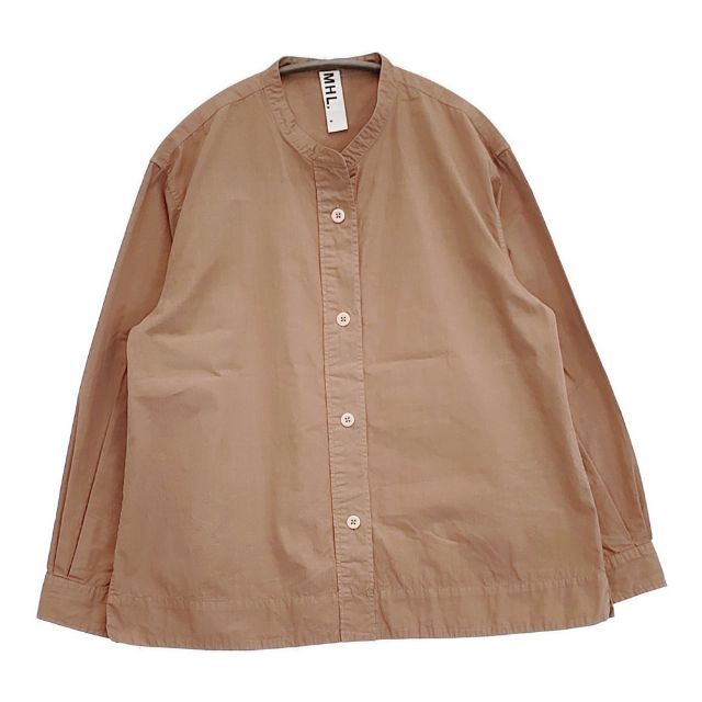 MHL. 595-4153501 COMPACT COTTON POPLIN 長袖シャツ 24SS ブラウン レディース エムエイチエル 5-1103M∞