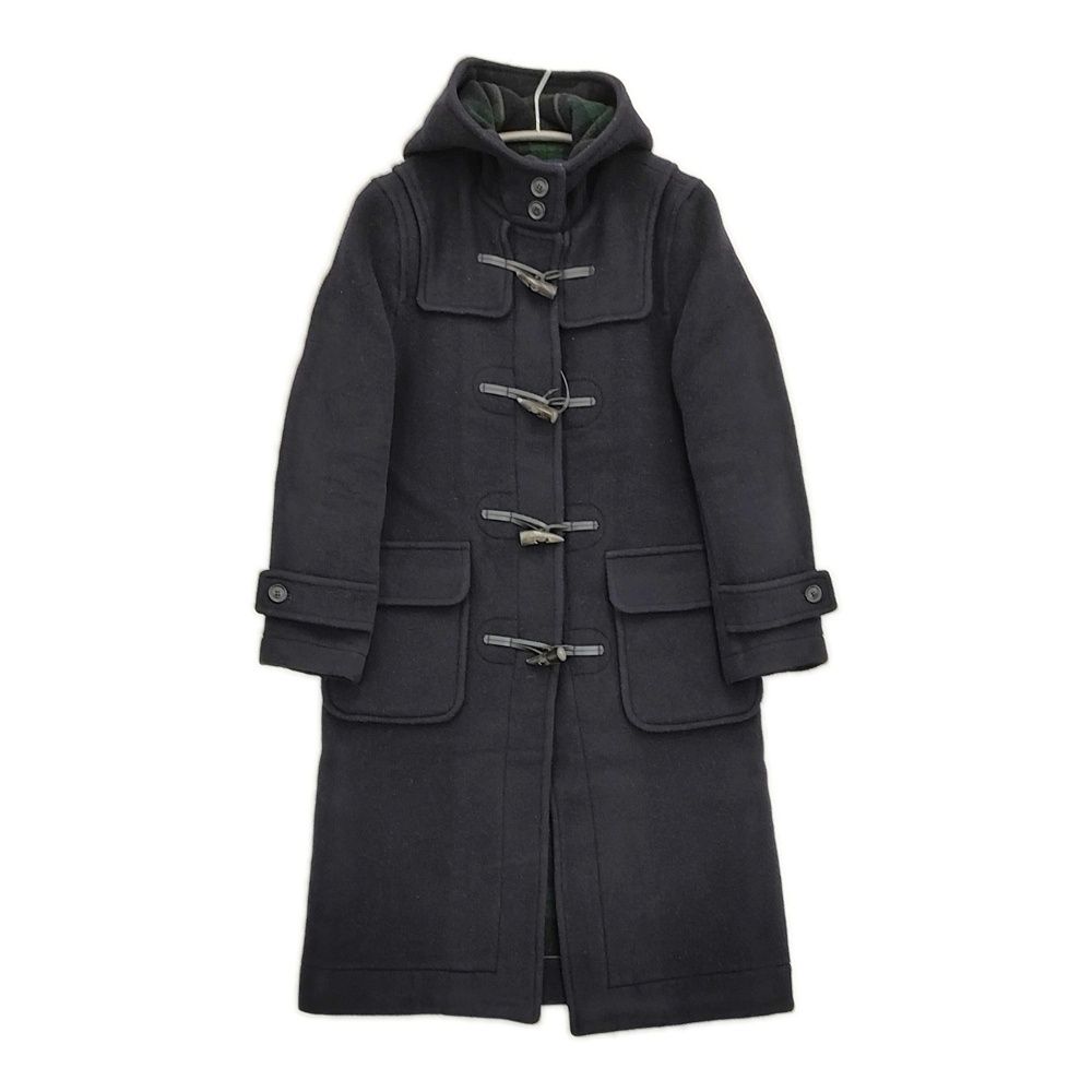 London Tradition イギリス製 フード付きロングコート ブラックウォッチ ダッフルコート ネイビー レディース ロンドントラディション 5-1103A