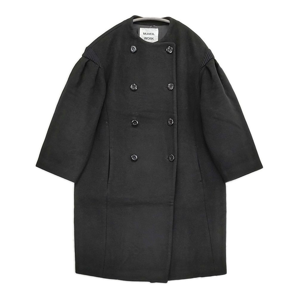 MUVEIL メルトンノー コート MW73FC001 サイズ36 定価63800円 コート ブラック レディース ミュベール 5-1103A