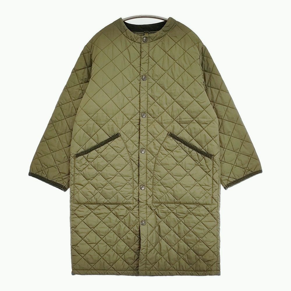 Barbour QUILTED NO COLLAR COAT 2002273 サイズ10 キルティング ノー コート カーキ レディース バブアー 5 1103 T