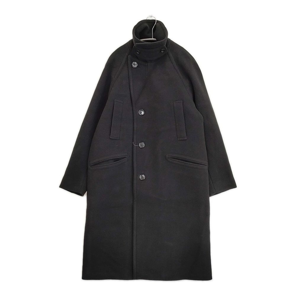 MONKEY TIME リバーメルトンセミダブルロングコート M スーパー120 sウール 定価57860円 23AW ブラック メンズ モンキータイム 5-1103A