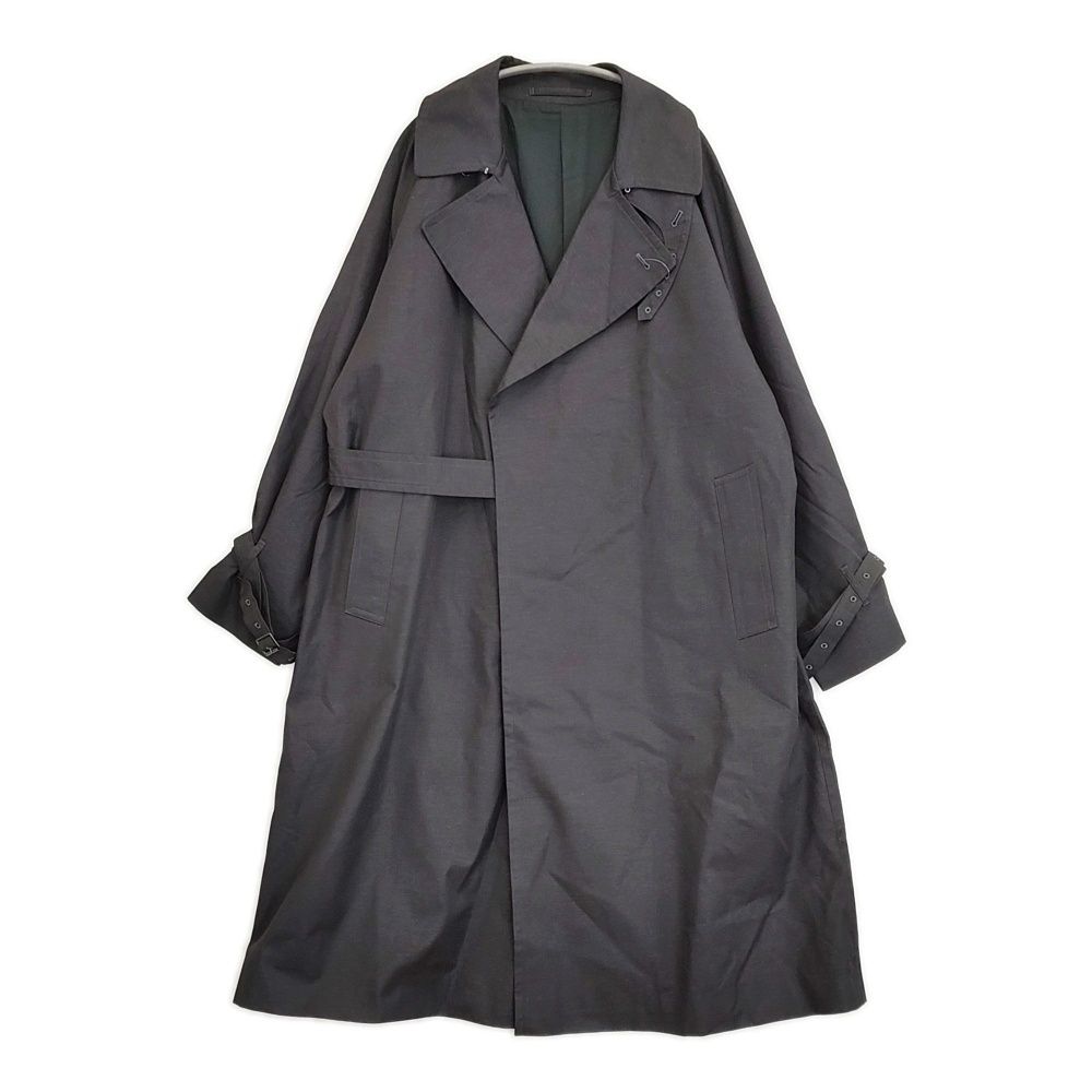 blurhms Gabardine Double Belt Trench Coat サイズ3 定価107800円 BHS22F001 トレンチコート Cグレー メンズ ブラームス 5-1103T