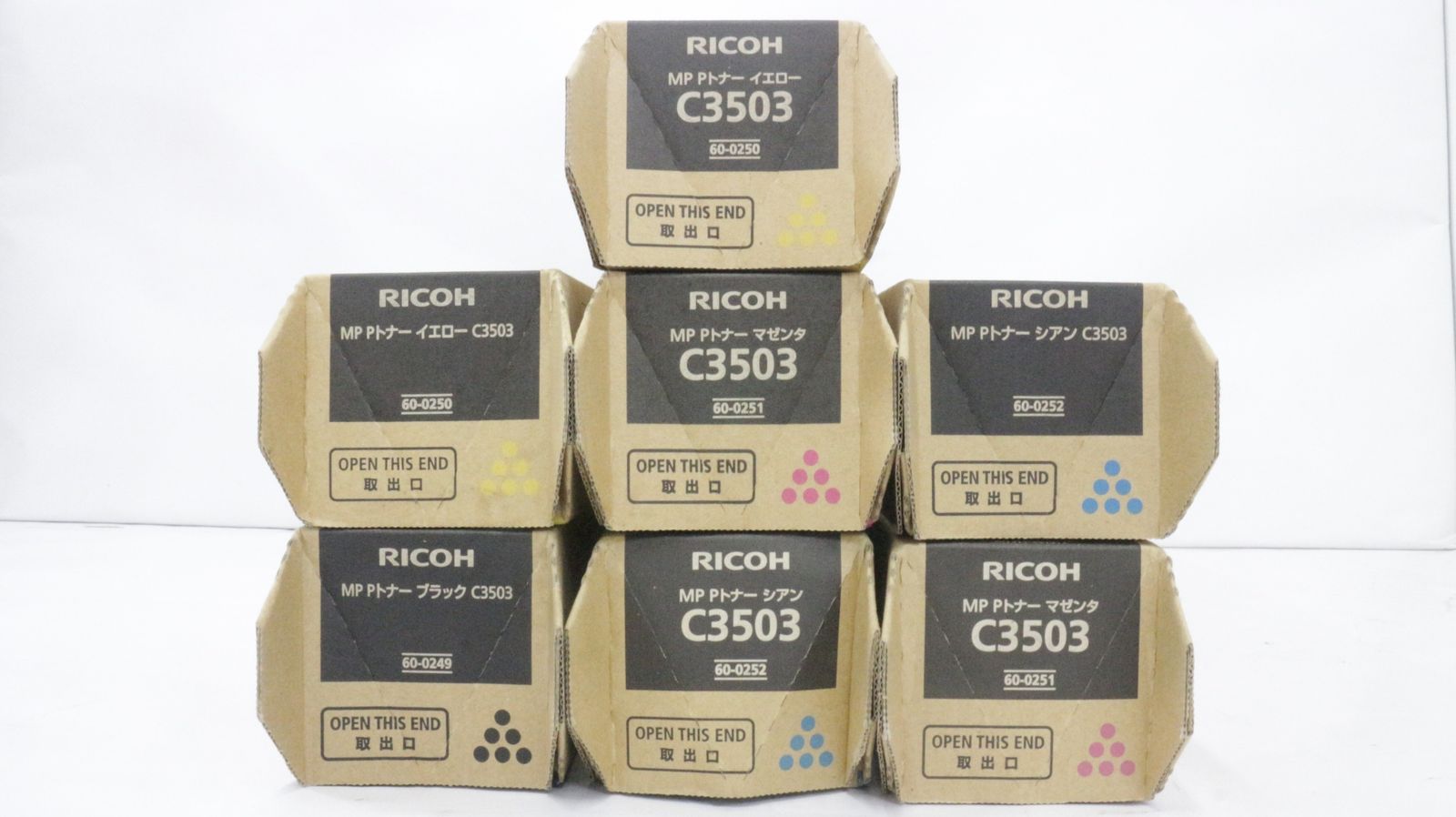 RICOH 純正 トナー C3503 4色7本 シアン マゼンタ イエロー ブラック リコー ITCAI8RPS304-D-F12-byebye