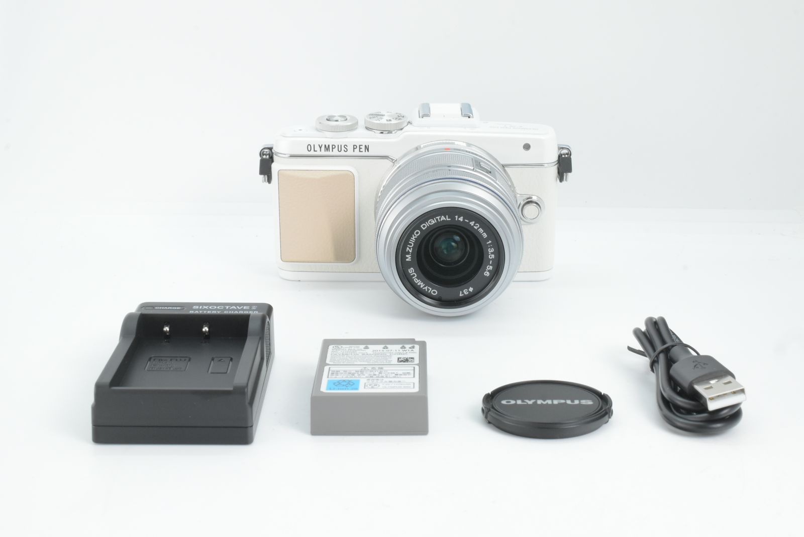 シャッターカウント 2968回 Olympus PEN Lite E-PL7 White w 14-42mm R II オリンパス ミラーレス一眼レフカメラ EF-TN-JP1646