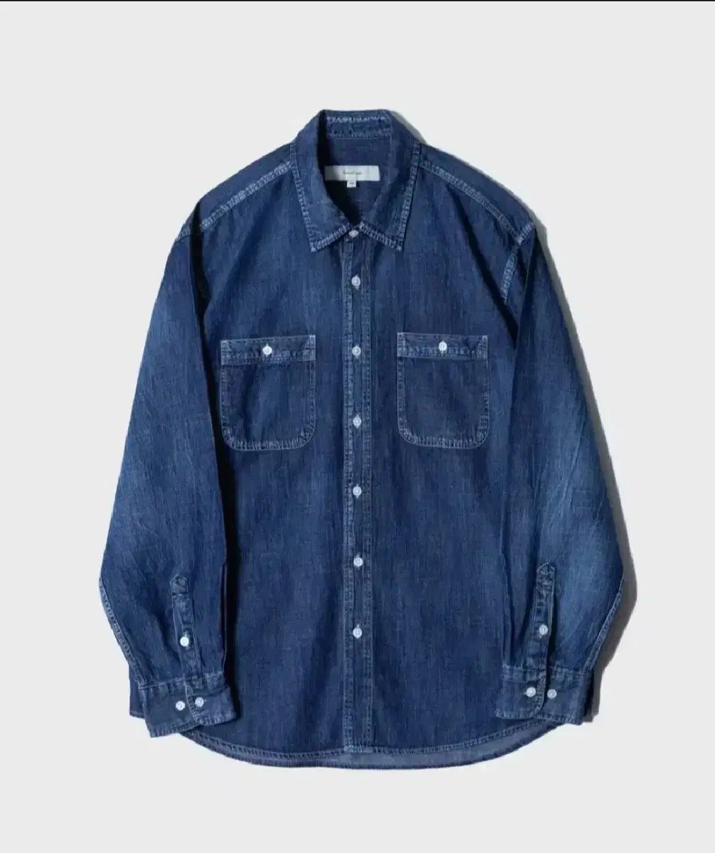 50 ファーストフロア ウォッシュドワークシャツ ブルー