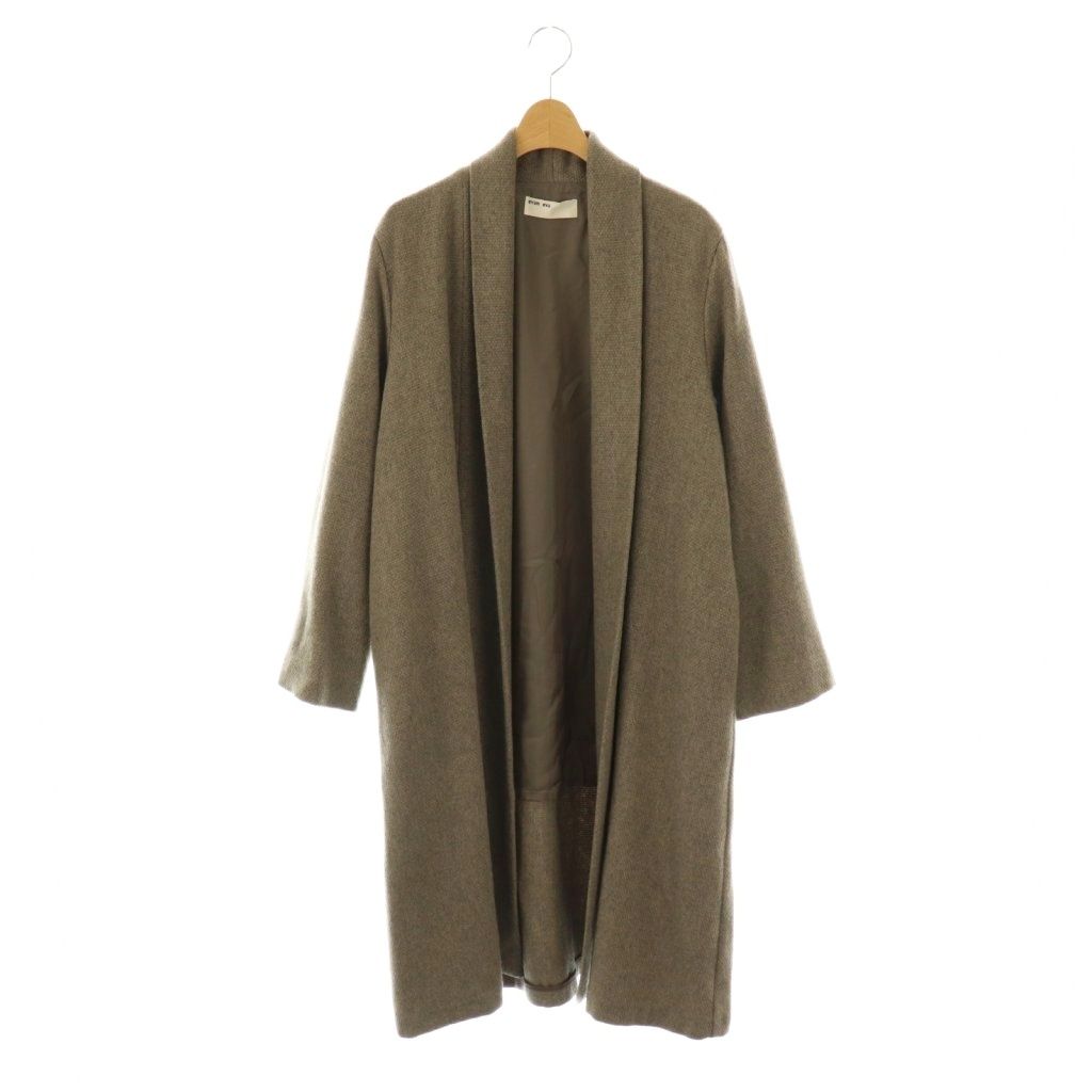 エヴァムエヴァ evam eva ロングコート ショール 2 グレー AT OS