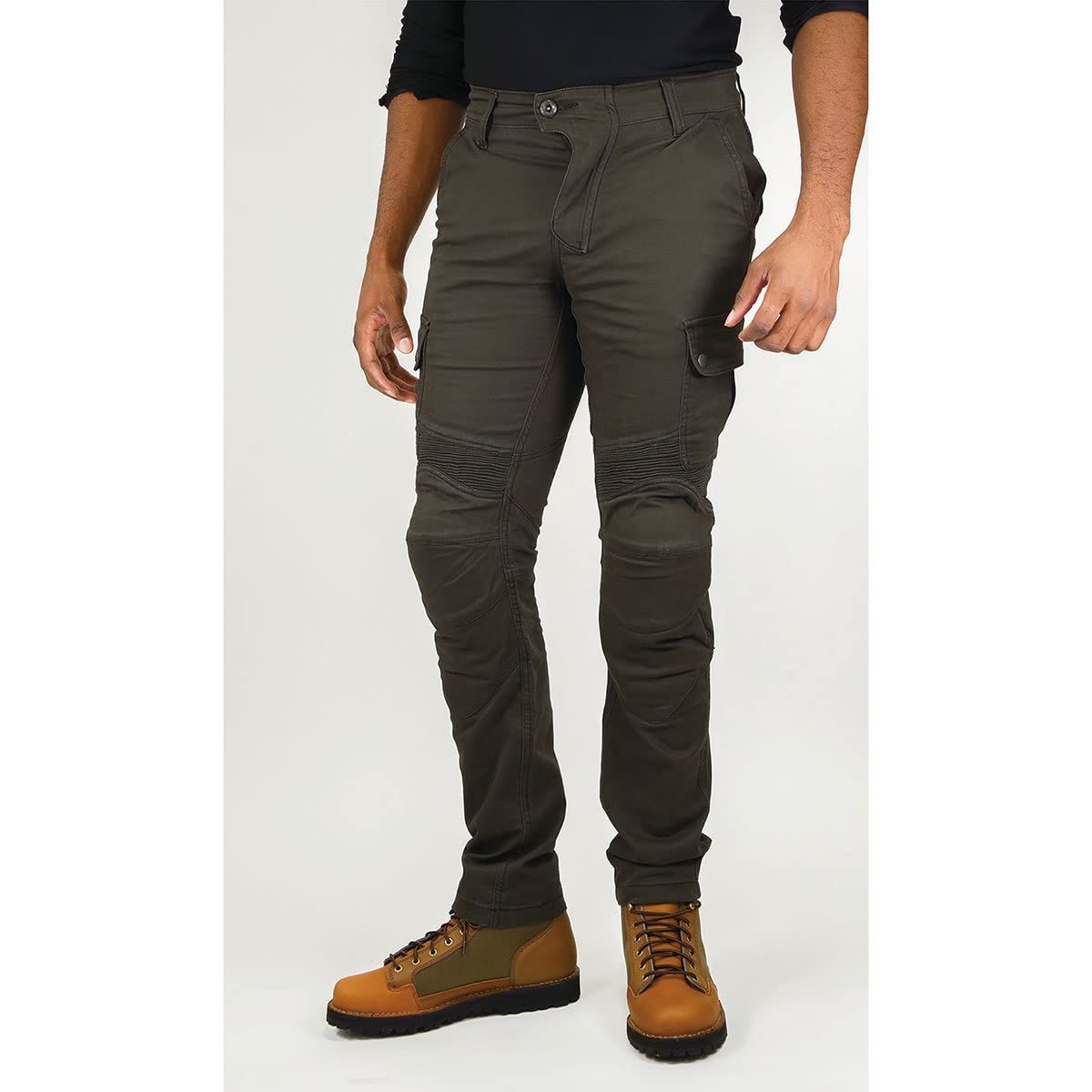 KOMINE バイク用 PK 7443 プロテクトライディングコットンカーゴパンツ 07 メンズ Deep Olive 5 XLB Free Size