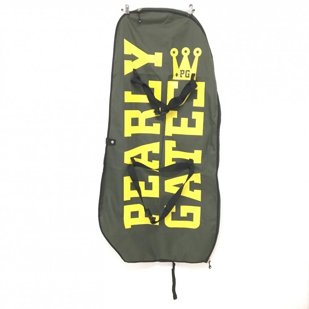 パーリーゲイツ トラベルカバー カーキ×イエロー ロゴプリントゴルフ PEARLY GATES
