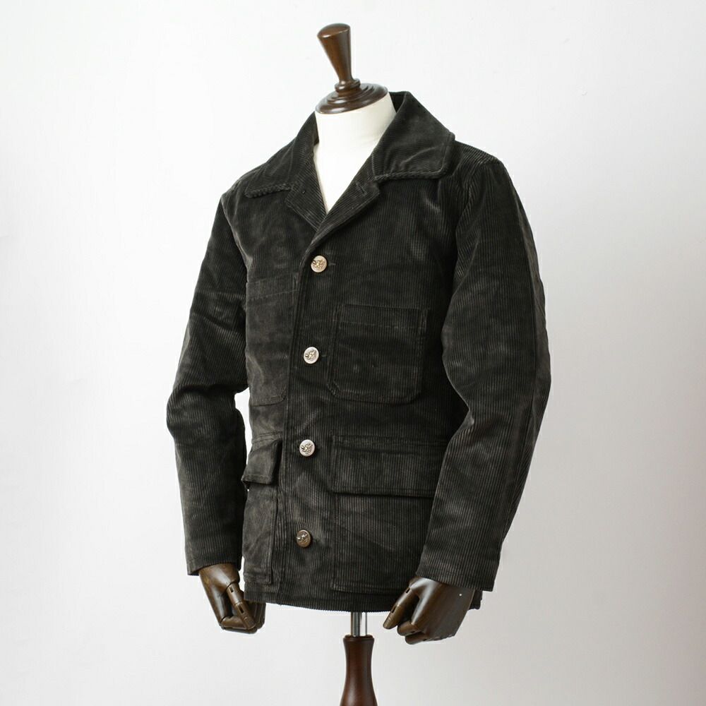 グラッドハンド コーデュロイ カバーオール ハンティングジャケット BYGH-17-AW-09 L オリーブ BY GLAD HAND fz1007