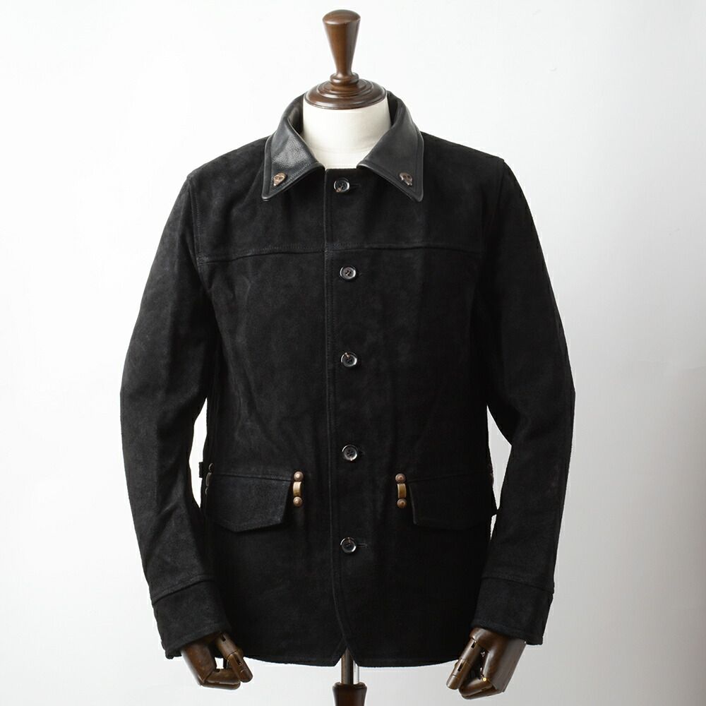 グラッドハンド ギャングスタービル スエード スカル カーコート レザージャケット XL ブラック 牛革 fz1134