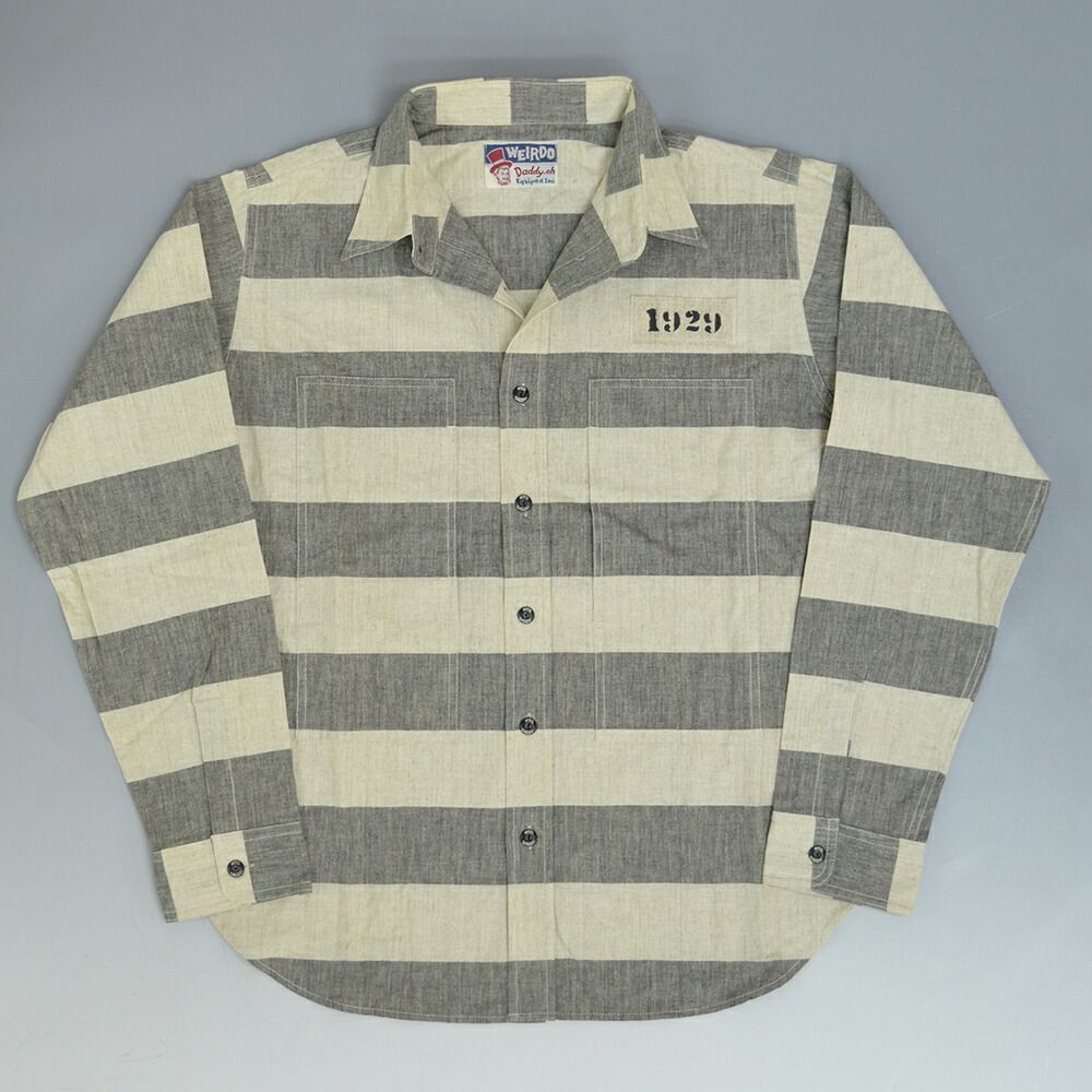 グラッドハンド ウィアード 長袖ボーダーシャツ 囚人シャツ WRD-11-SS-07 XL GLAD HAND WEIRDO fz1158