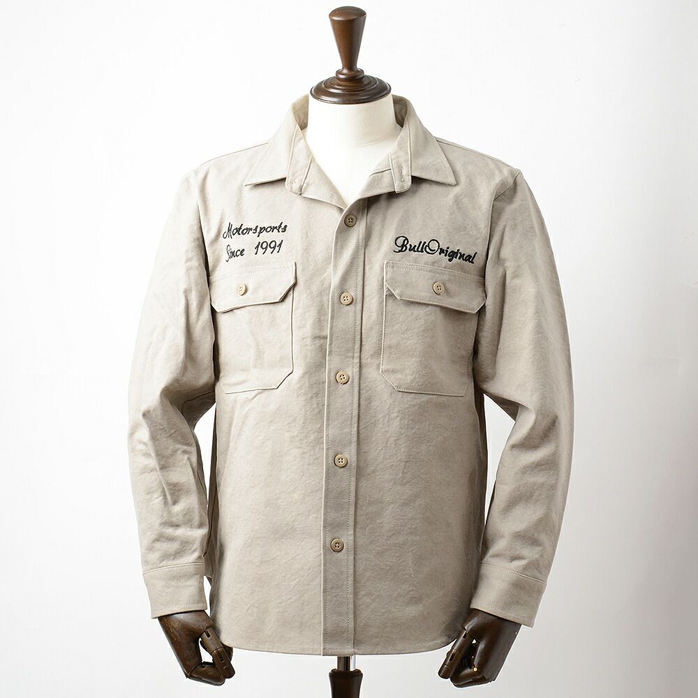 グラッドハンド ブルオリジナル ベイサイドモーターギア ワークシャツ BSMG 15 AW 06 M ベージュ GLAD HAND BAY SIDE MOTOR GEAR fz 1177