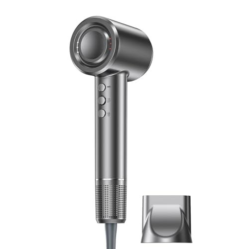 ドライヤー 2025進化モデル 20ｓ速乾 大風量 高速ヘアドライヤー 2億高濃度マイナスイオン 静電気抑制 NTC温度制御システム 過熱保護 恒温ヘアケア 髪質改善 5段階温度調節-3段階風量 温冷リズム マグネット式ノズル付き 小型 コンパクト