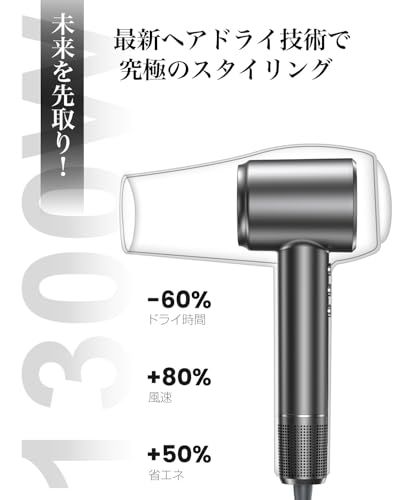  ドライヤー 2025進化モデル 20ｓ速乾 大風量 高速ヘアドライヤー 2億高濃度マイナスイオン 静電気抑制 NTC温度制御システム 過熱保護 恒温ヘアケア 髪質改善 5段階温度調節-3段階風量 温冷リズム マグネット式ノズル付き 小型 コンパクト その他 ヘアドライヤー
