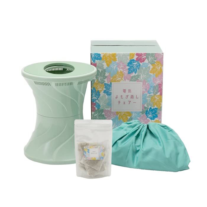 MIYAKO 電気よもぎ蒸しチェアー スターターキット よもぎ蒸し 椅子 自宅 セット 家庭用 マント 国産よもぎ 座浴 座浴器 丸型椅子