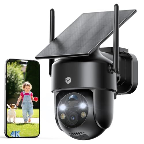 業界最新 800万 ソーラー真一体型 高効率充電 防犯カメラ 屋外 ソーラー Dipclea 10000 mAh大容量長時間稼働 4 K高画素 無配線で設置簡単 360°撮影＆AI PIR人体検知｜ 夜間 撮影対応｜iOS Android
