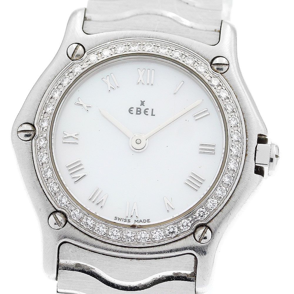 エベル EBEL E9157114 クラシックウェーブ ダイヤベゼル クォーツ レディース 箱・保証書付き_919237 エベル EBEL E9157114 クラシックウェーブ ダイヤベゼル クォーツ