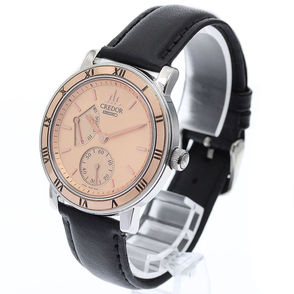 セイコー SEIKO 4 S 79 0020 GCAY 998 クレドール メカニカル K 18 PGベゼル パワーリザーブ 手巻き メンズ _919462