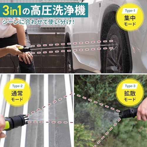 CUTMAN HEROES 清掃業界レベルの スペック プロ清掃会社でも使用 高圧洗浄機 軽量 コードレス 家庭用 ポータブル 折りたたみ キャスター付き ベランダ 玄関 大掃除 網戸 自転車 洗車 掃除 アウトドア 電動ブラシ3種付属 バッテリ