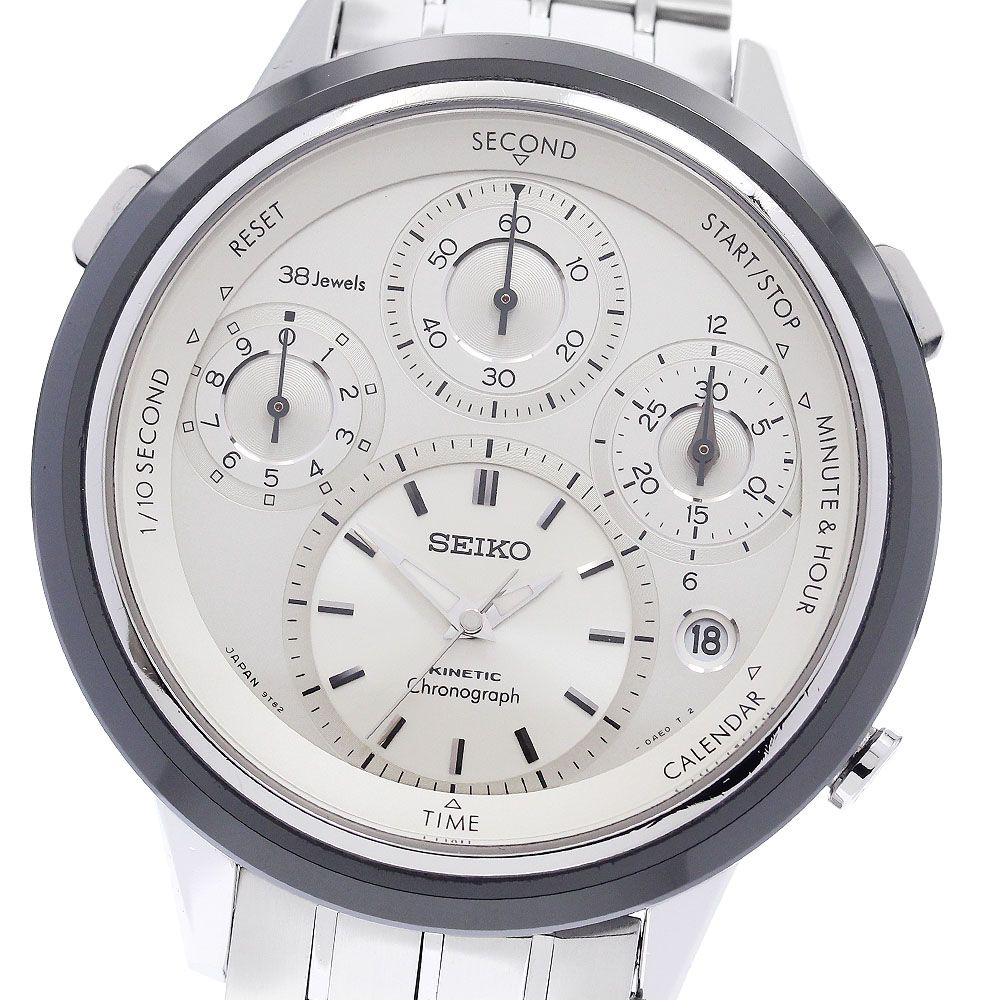 セイコー SEIKO SBCG003 9T82-0AE0 キネティック クラウン 国産クロノグラフ誕生40周年記念 オートクォーツ メンズ保証書付き_917525