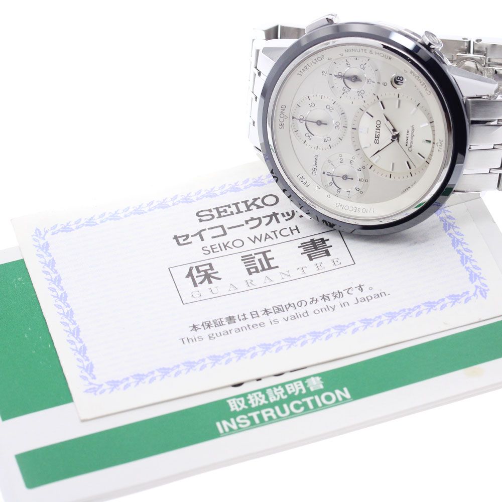 セイコー SEIKO SBCG 003 9 T 82 0 AE キネティック クラウン 国産クロノグラフ誕生40周年記念 オートクォーツ メンズ保証書付き_917525