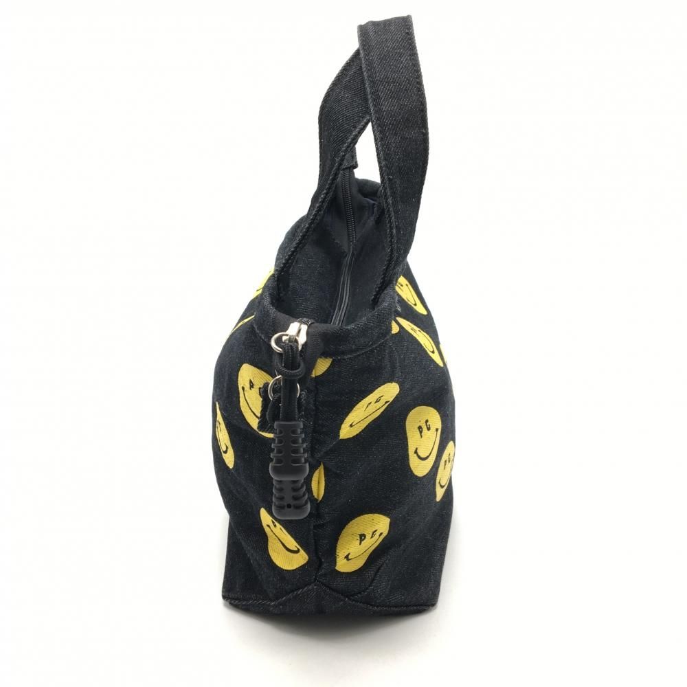  パーリーゲイツ カートバッグ 黒 イエロー ニコちゃん総柄 デニム スマイルゴルフ PEARLY GATES スコアカード ゴルフバッグ キャディバッグ ゴルフ