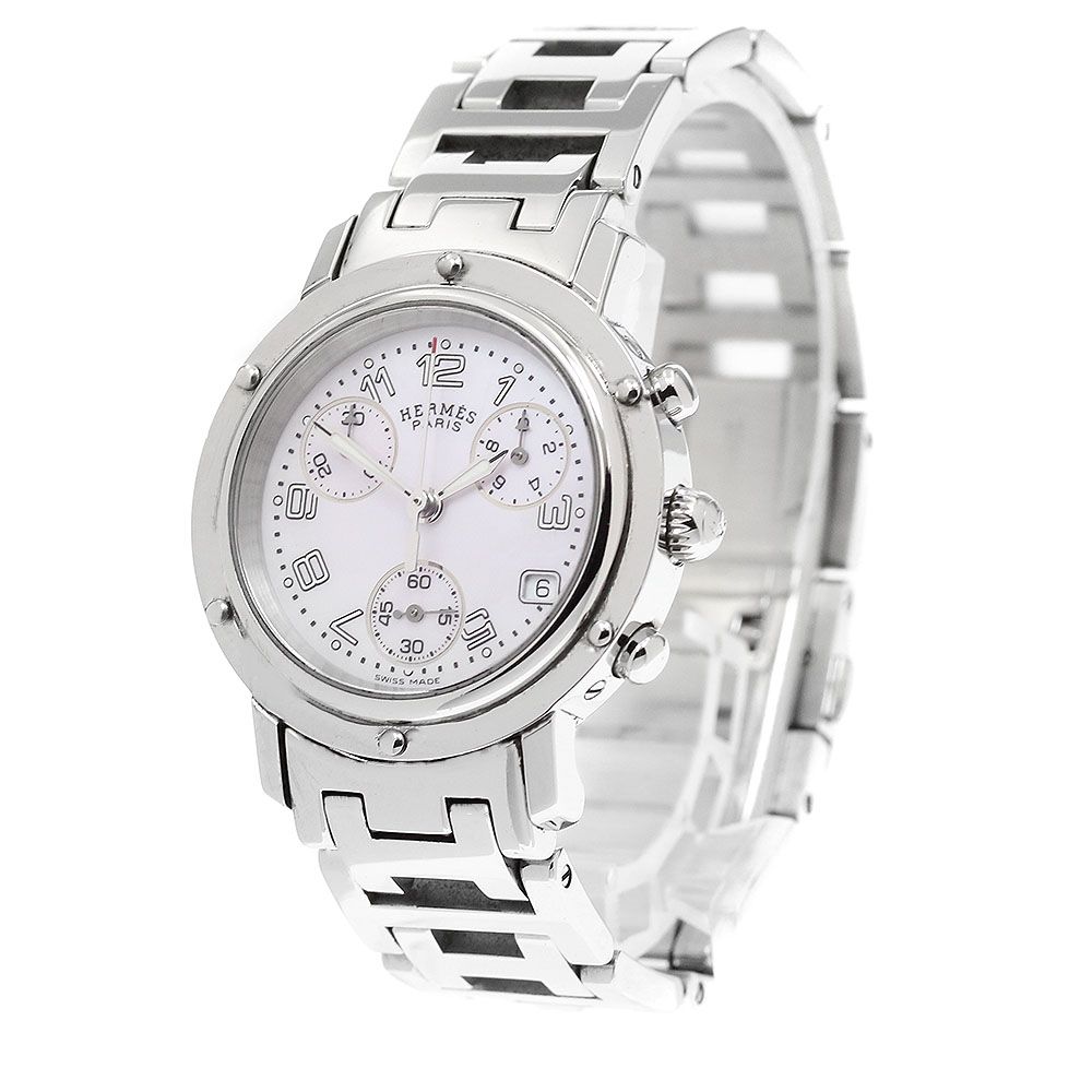 エルメス HERMES CL 1.310 クリッパークロノ デイト クォーツ レディース_917159