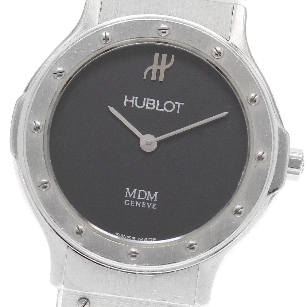 ウブロ HUBLOT 1280.100.1 MDM クラシック ミニ クォーツ レディース保証書付き_920177