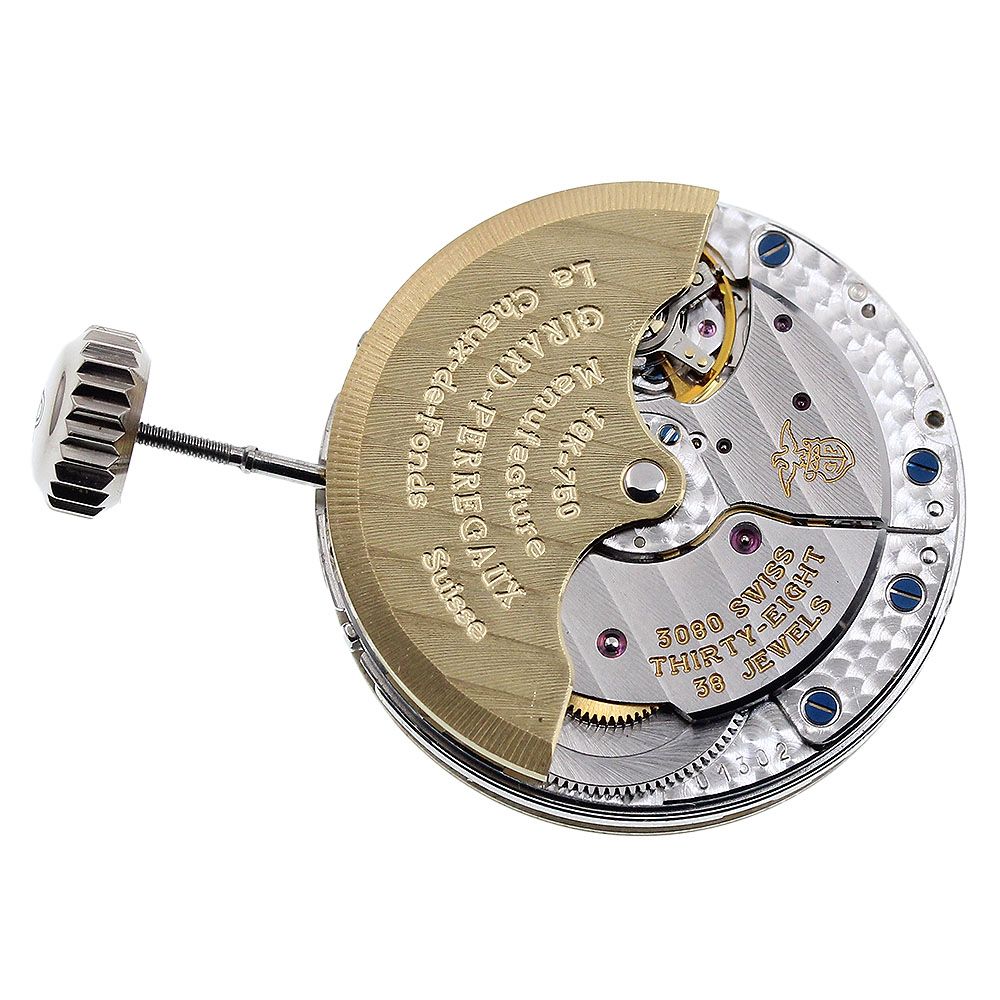 ジラール ペルゴ GIRARD cal.3080 8 Pダイヤ シェル クロノグラフ ムーブメント 自動巻き レディース_I-218