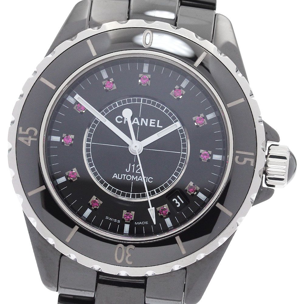 シャネル CHANEL H1635 J12 12Pルビー ブラックセラミック 自動巻き メンズ_918525