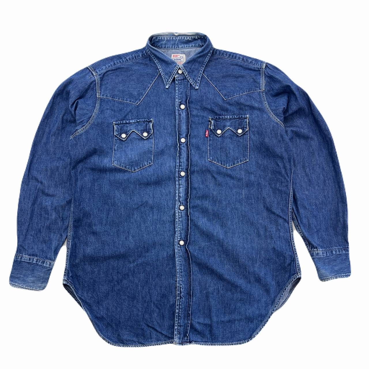 ⭐️美品　LEVI'S⭐️ウエスタンデニムシャツ ショートホーン　米国　バレンシア製 LEVI'S リーバイス ショートホーン デニムウエスタンシャツ インディゴ