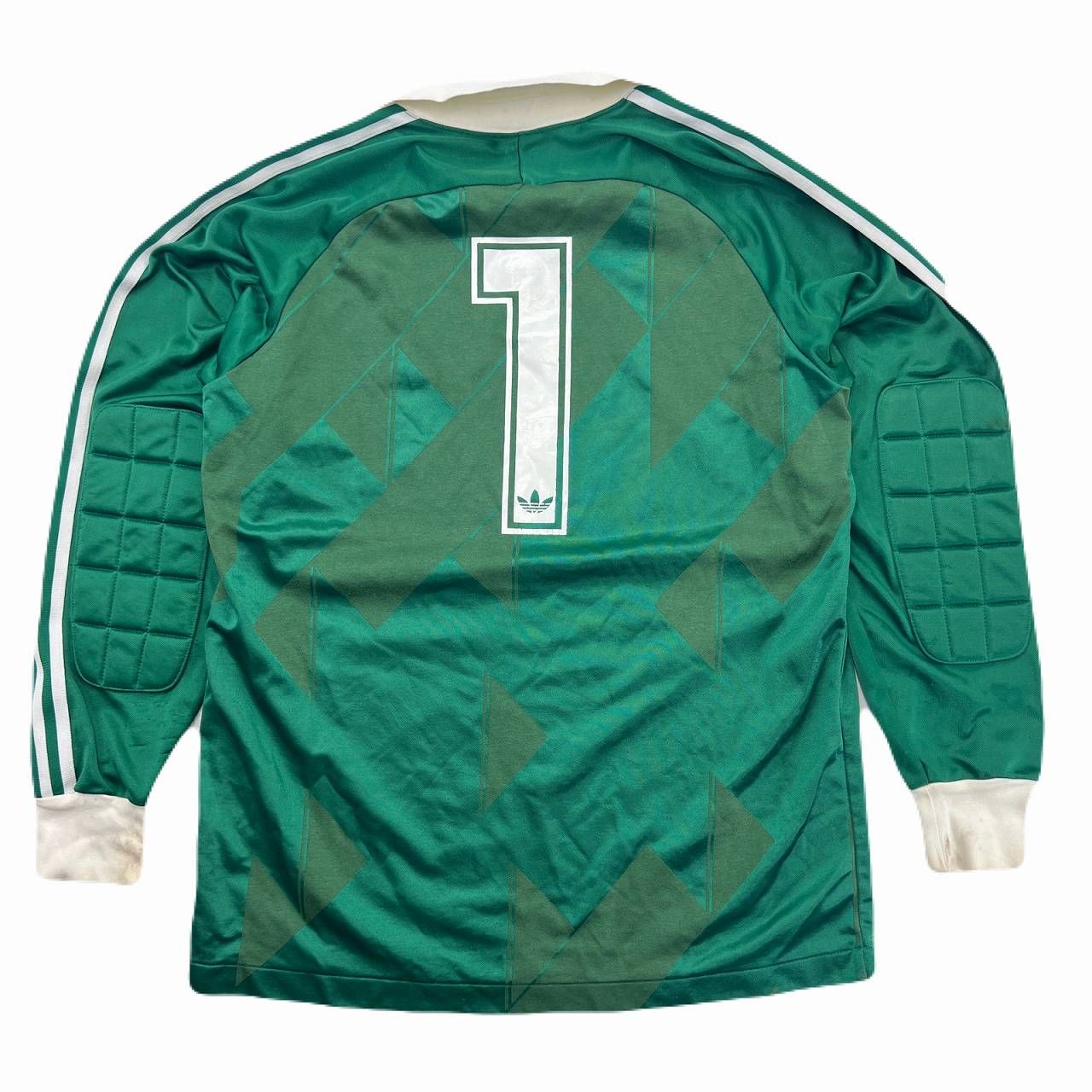 アディダス 80s ビンテージ 長袖 サッカー ユニフォーム 肘当て付 緑