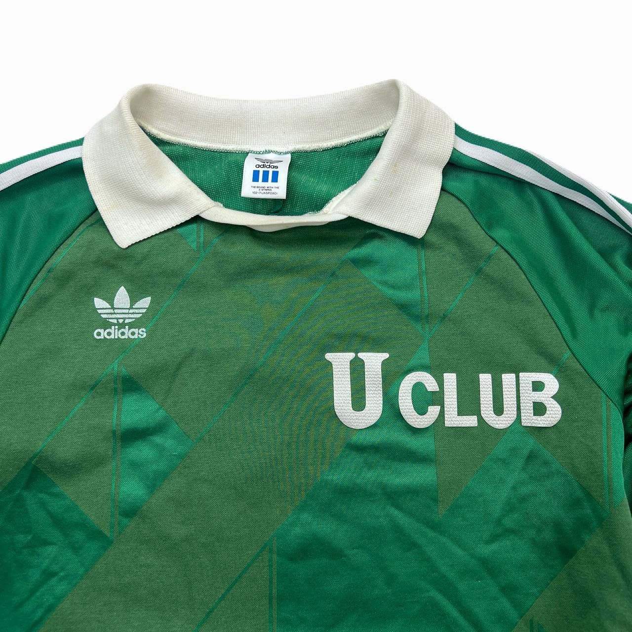 アディダス 80s ビンテージ 長袖 サッカー ユニフォーム 肘当て付 緑