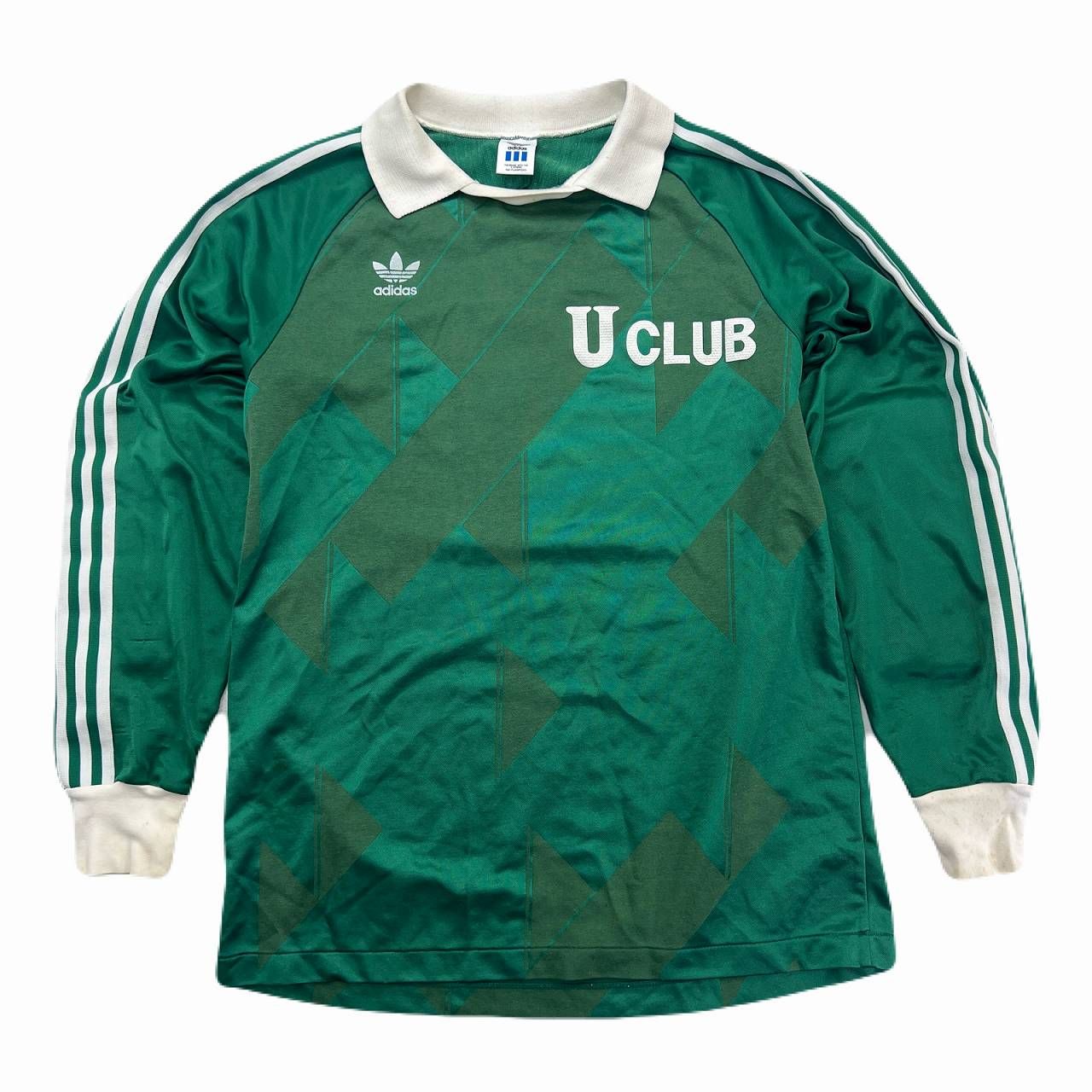 アディダス 80s ビンテージ 長袖 サッカー ユニフォーム 肘当て付 緑
