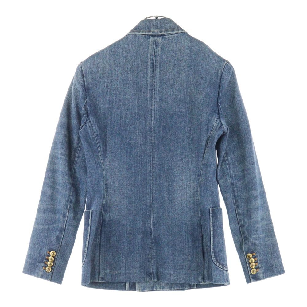 POLO RALPH LAUREN ポロラルフローレン エンブレム ワッペンロゴ デニム ダブルブレスト ピークドラペル テーラードジャケット インディゴ 211642993001