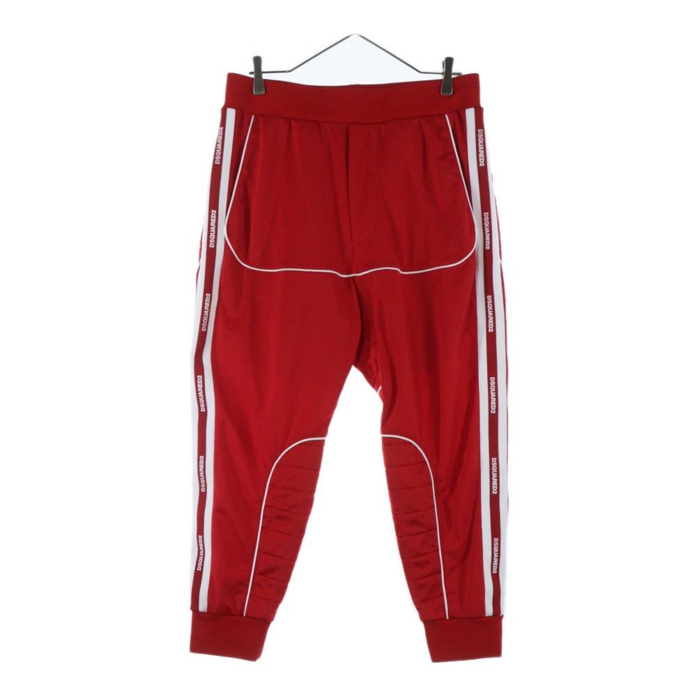 DSQUARED2 ディースクエアード サイドロゴ トラックパンツ キルティング レッド S74KB0888