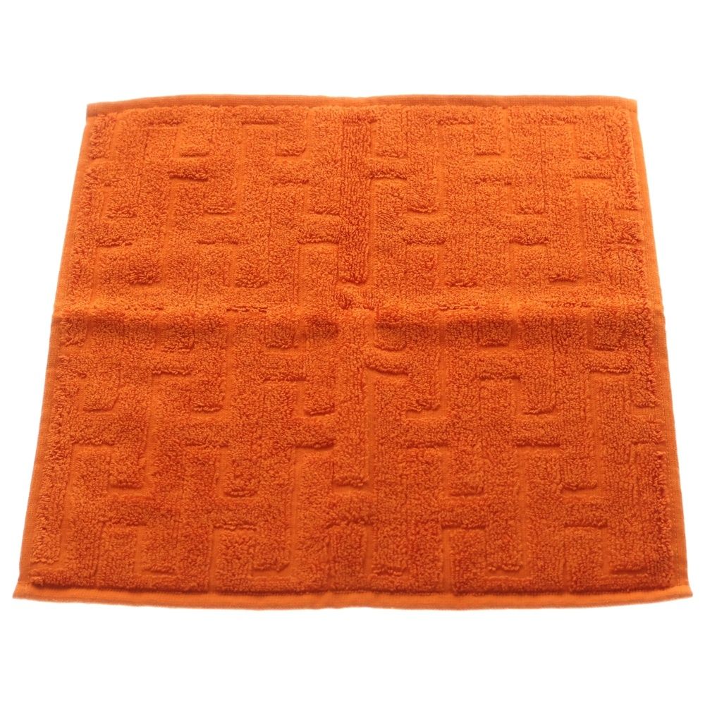 HERMES エルメス カレ タオル ステアーズ コットンハンドタオル オレンジ FD2747