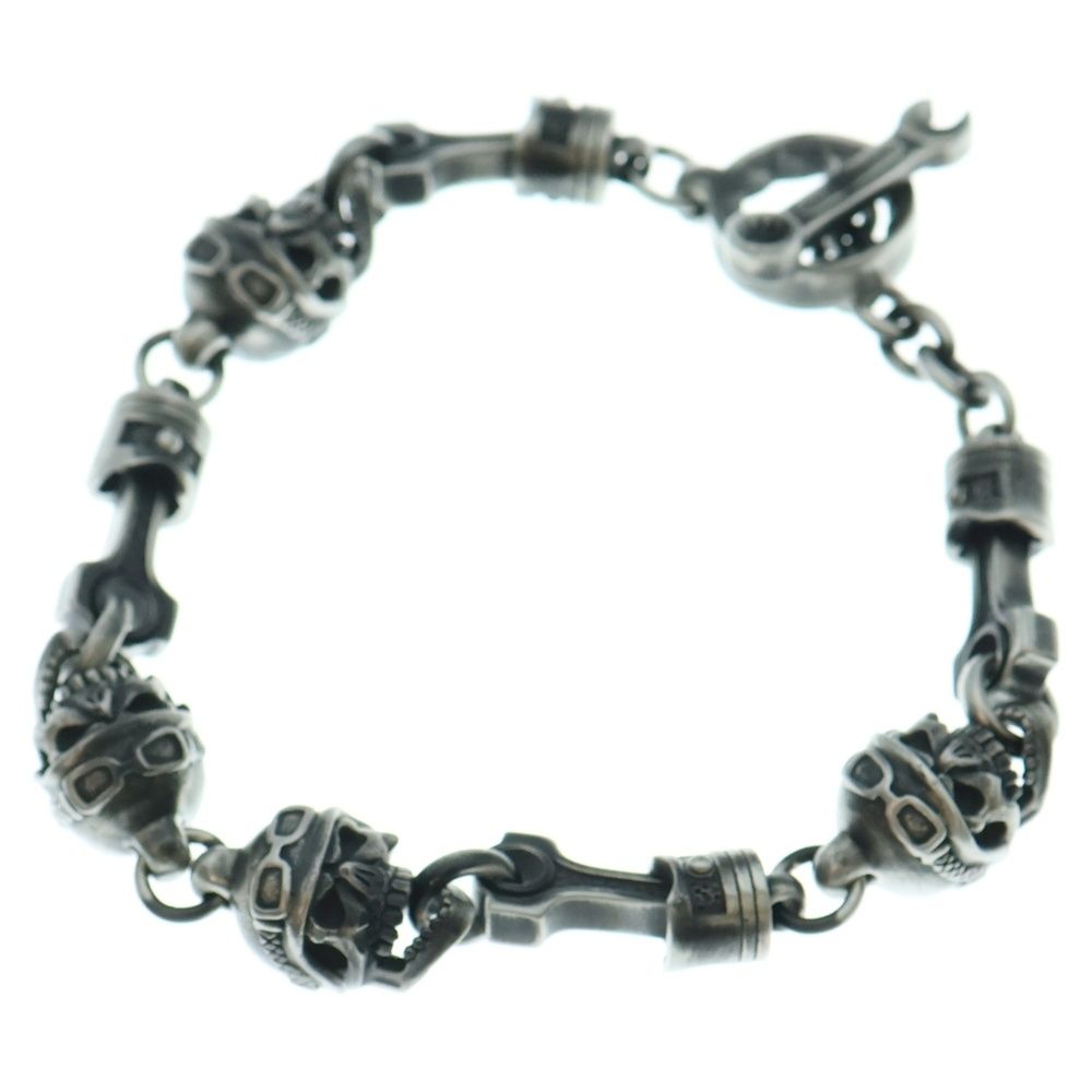 NO BRAND ノーブランド BOMBERG ボンバーグ スカルモチーフ ブレスレット シルバー SKR_BRCLT_2 SS