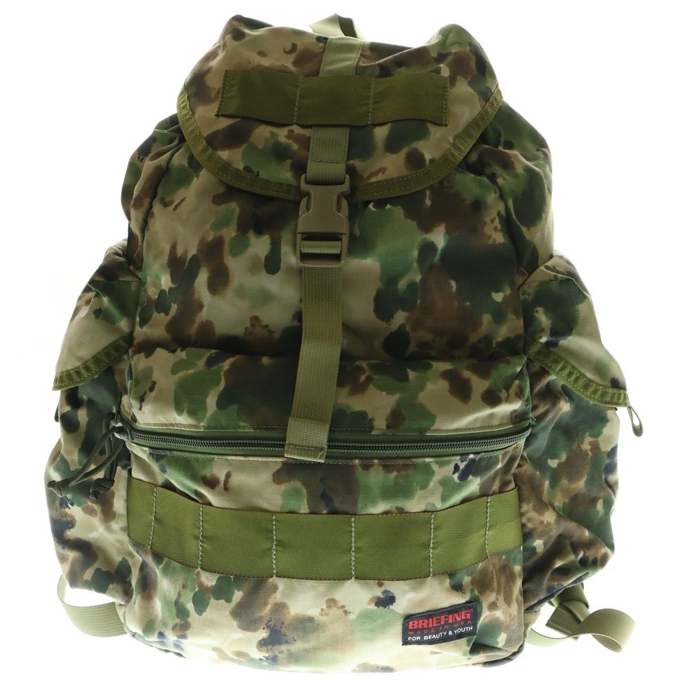 BRIEFING ブリーフィング ×BEAUTY-YOUTH CAMO FLAP SACK ビューティーユース カモ フラップサック バックパック リュック カーキ