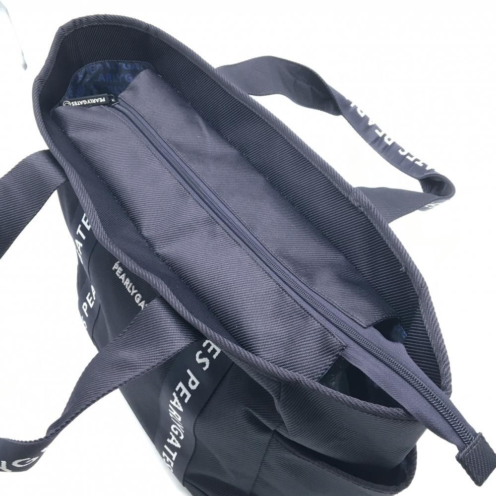 美品】パーリーゲイツ ロッカーバッグ ネイビー×白 持ち手ロゴ ビッグ