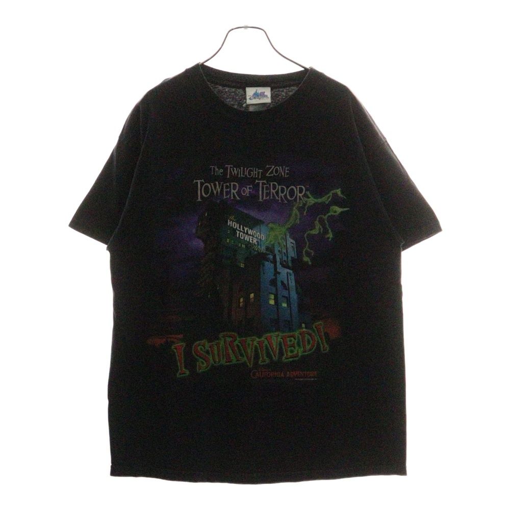 VINTAGE (ヴィンテージ) 90S VINTAGE DISNEY TOWER OF TERROR ヴィンテージ ディズニー タワー オブ テラー クルーネック半袖Tシャツ カットソー ブラック