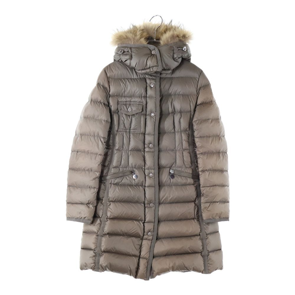 MONCLER モンクレール HERMIFUR ヘルミファー ファー付き ジップアップダウンコート ダウンジャケット ベージュ レディース A20934995615