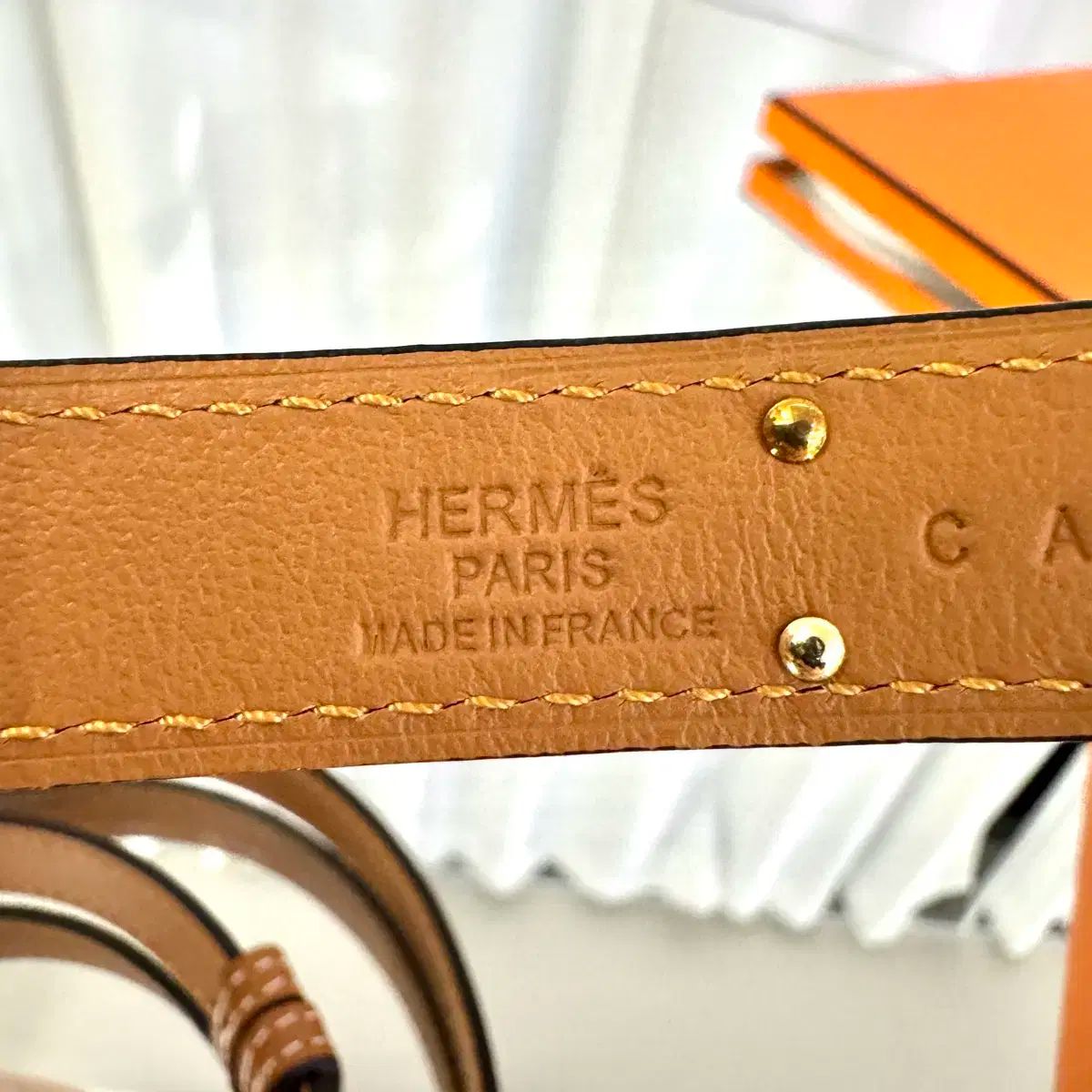  105 CM エルメス ケリー ブラウン GOLD エプソン 18 mm レディース ベルト ベルト 小物