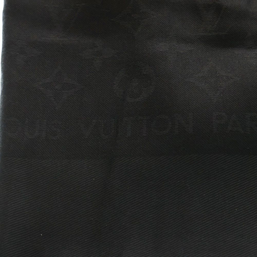 LOUIS VUITTON ルイヴィトン モノグラム 大判スカーフ ストール ブラック シルク×ウール M 71329