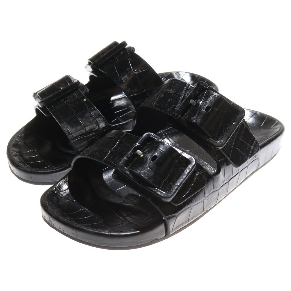 BALENCIAGA バレンシアガ マヨルカ クロコ型押し ダブルストラップサンダル 660237 ブラック