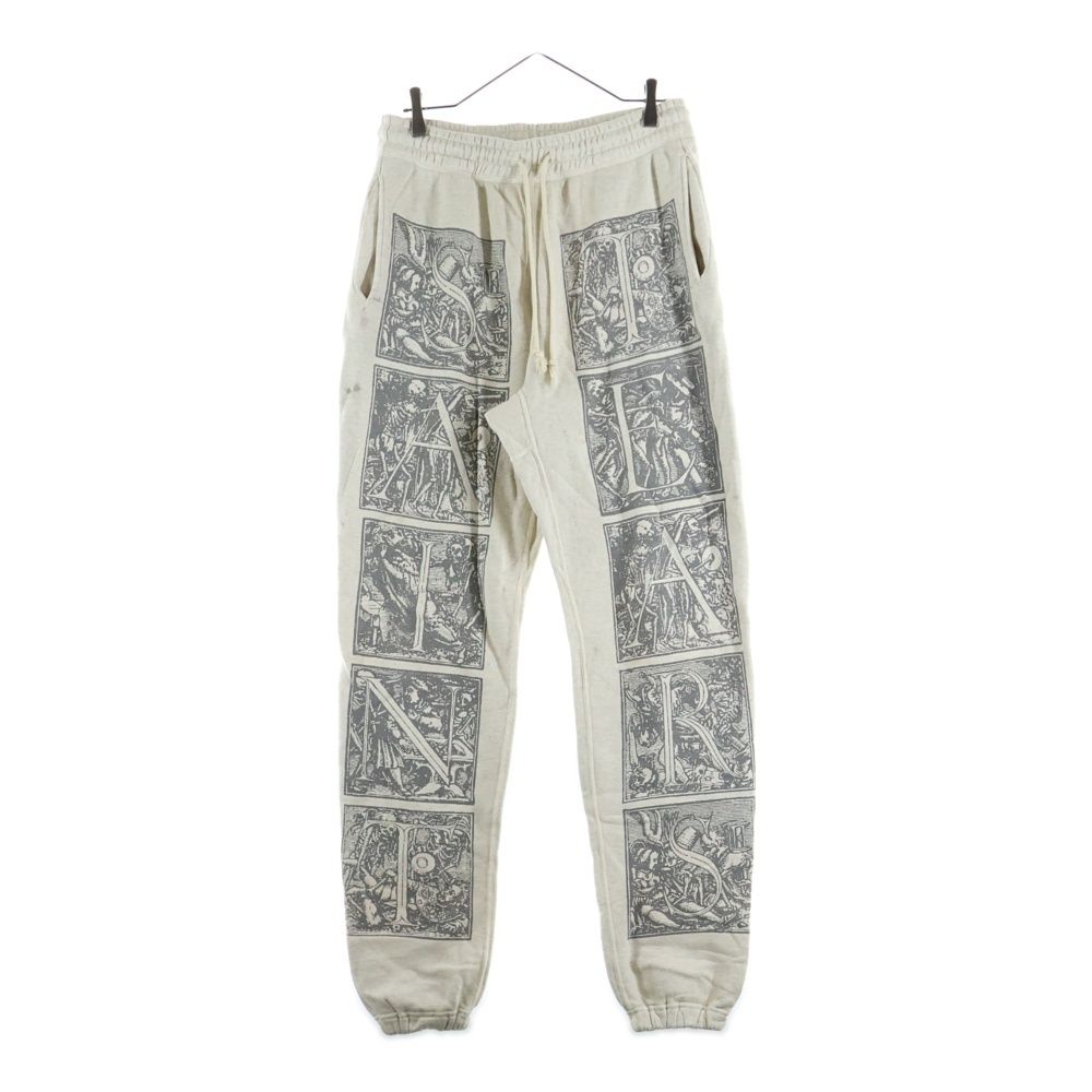 SAINT MICHAEL セントマイケル 23SS×DENIMTEARS SWEAT PANTS MURAL デニムティアーズ ヴィンテージ加工 絵柄プリント スウェットパンツ グレー SM-S23-0000-094